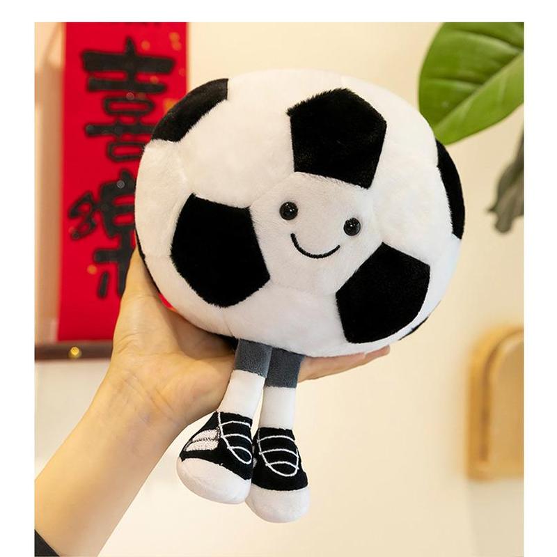11.76inch Football Plush Toys Soft Stuffed Sports Plush Balls Cute Fun American Soccer Doll Toys with feet Creative Football Spherical Decor Throw Pillow for Christmas Kids Gift (Football)