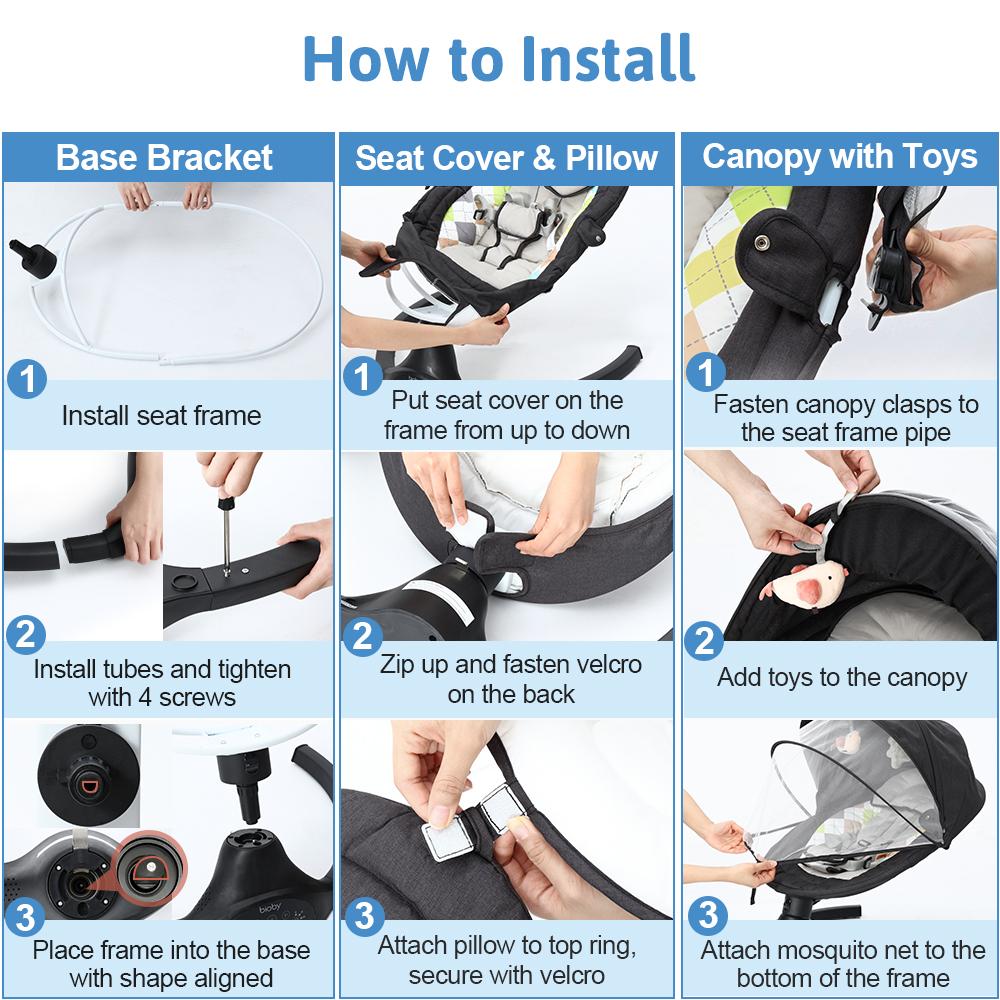 COMOMY Baby Swing for Infants with 5 Natural Sway Speeds, Portable Bt Music Baby Swing with Remote Control & 5-Point Harness, Hands-Free Baby Soother, Lightweight Baby Rocker for 5-20 Lb, 0-6 Months, Black, Valentine's Day