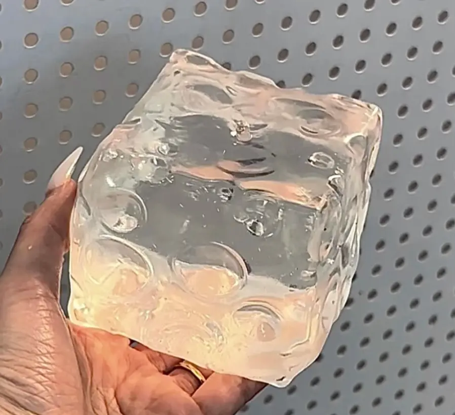Authentic Jumbo Chiboki Clear Glass Vaseline Cheese Squishy Sensory Fidget Toy
