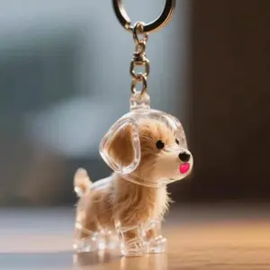 Dog Hair Memorial Keychain - 10-Breed Pet Keepsake Pendant, DIY Handmade Plastic Gift Clip for Keys, Bag Charms, Bag Accessories Charms