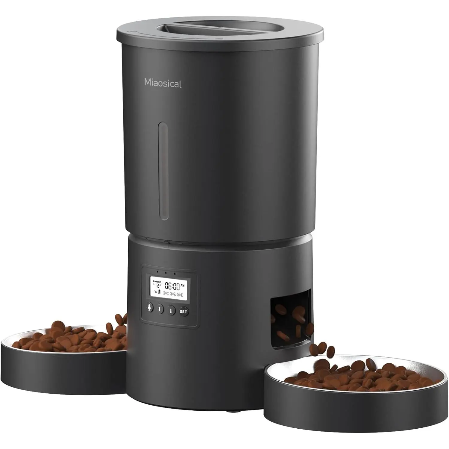 Miaoscal Dual Cat Automatic Feeder, 4.2L Smart Food Dispenser with Timer, Portion Control & Voice Recording