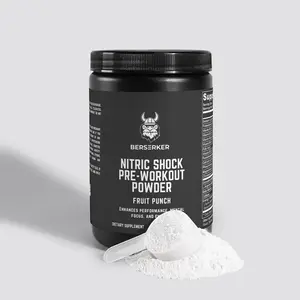 Berserker Labs Nitric Shock Pre-Workout Powder - Fruit Punch Flavor, 300g, Enhanced Performance & Energy Boost