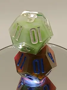 XL Daggerheart d12 Dice by Nat 20 Dicery for Daggerheart by Critical Role – Limecream Reverie Hope & Bloodroot Shimmer Fear | Oversized D&D Dice Set