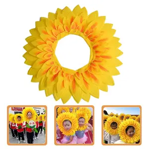 Party Hats Adults Funny Embellished Headband Flower Headgear Sunflower Favors Kids Headpiece Costume