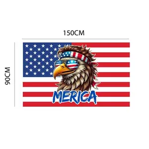 Funny American Flag Bald Eagle MERICA 3x5 wall decor banner gift husband garage man cave hunting Flag Ornaments large big Slogan Tapestry seasonal Decoration Items