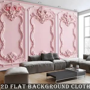2D flat, 1-piece pink ornate border banner - Giant size 90.5x 70.8inch for wedding, birthday, baptism party decoration, suitable for indoor/outdoor photo booth backgrounds, Christmas wall decor, baby shower and coming-of-age ceremony - Perfect gift for pa