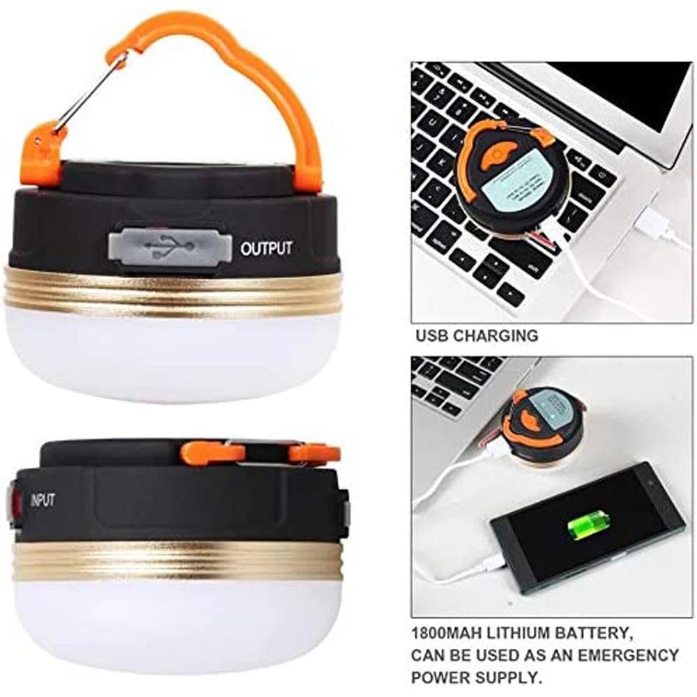 10W LED Portable Camping Light Built-in 1800mAh Battery USB Rechargeable Tent Lantern Outdoor Hiking Night Hanging Camping Lamp