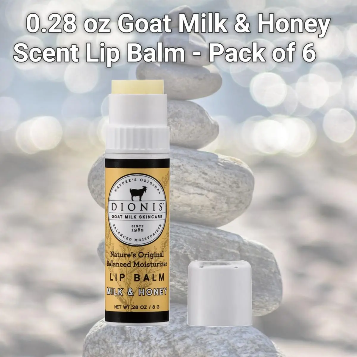 Dionis 9394347 0.28 oz Goat Milk & Honey Scent Lip Balm - Pack of 6