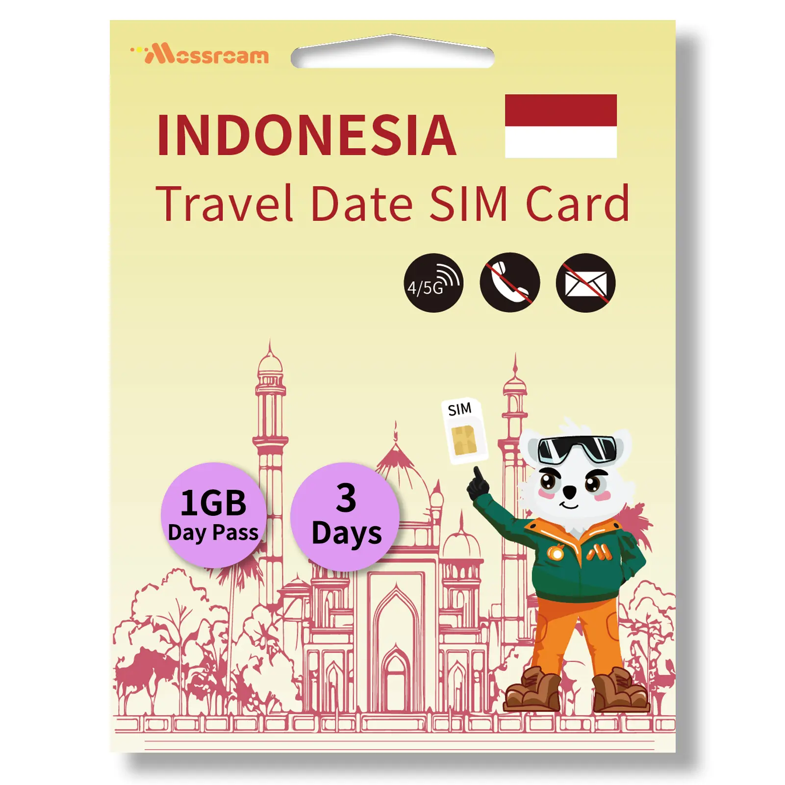 Indonesia Travel SIM Card G/4G LTE Fast Data - prepaid & Roaming Prohibition - 3-10 Days 1-2 GB - Easy Availability for Tourists and Business Travelers