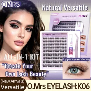 O.MRS K06 False Eyelash Kit – All-in-1 Cluster Lashes, 7-Day Wear, Natural Look, Soft & Lightweight, Bond & Seal Included, Easy Apply