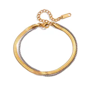 Two Toned Stacking Bracelet