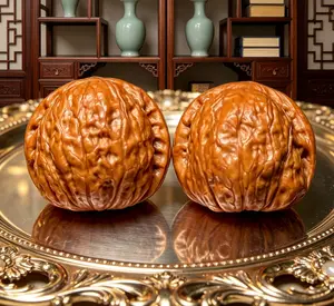 Unprocessed Raw Ginkgo Walnut Baoding Hand Massage Balls, Natural Oil Content, Original Shape for Daily Hand Play & Hobby Collecting