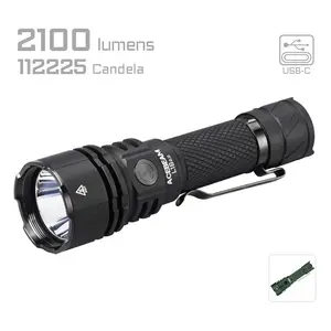 Acebeam L16 2.0 Tactical Flashlight – 2100 Lumens, 670m Throw, Cool White 6500K LED, USB-C Rechargeable, IP68 Waterproof Torch Light - Portable Flashlight for Outdoor, Hunting, Camping & Rescue Use