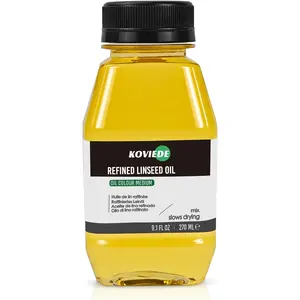 9.13 fl oz (270mL) Linseed Oil for Painting, Premium Refined Artist Medium for Thinning Oils, Enhances Flow, Transparency & Gloss for Professional Use