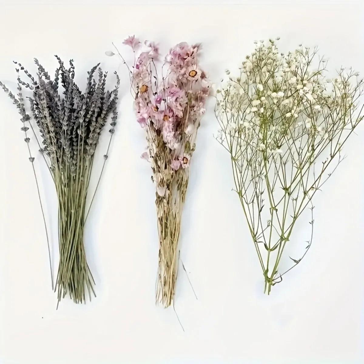 65pcs Dried Flower Bouquet Lavender and Sunflower Bouquet DIY Home Decor Elegant Mix Bouquet