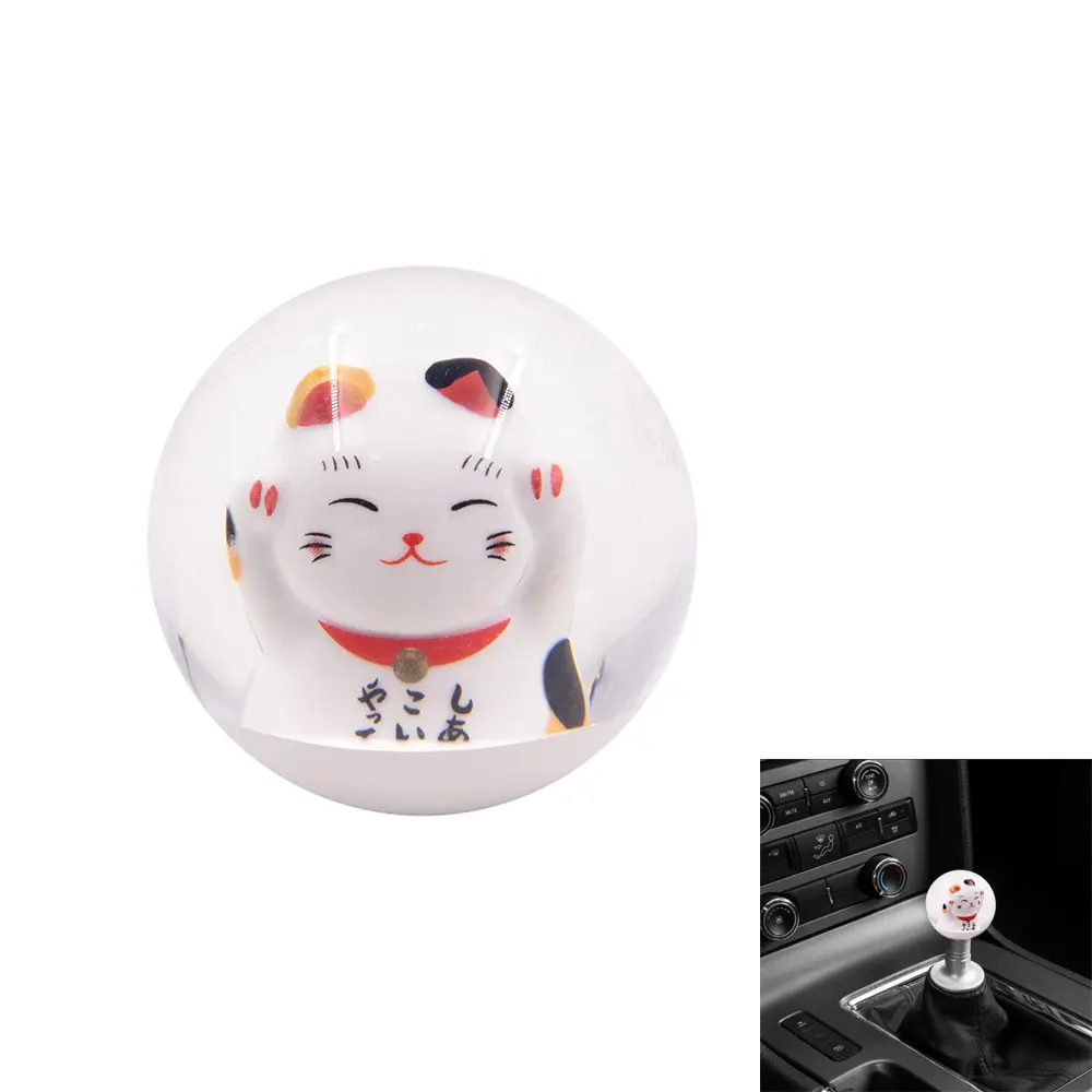 Brand New Universal JDM Maneki Noko Fortune Lucky Cat Round Ball Manual Gear Shift Knob