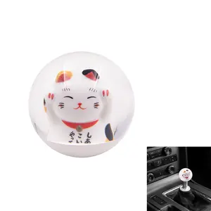 Brand New Universal JDM Maneki Noko Fortune Lucky Cat Round Ball Manual Gear Shift Knob
