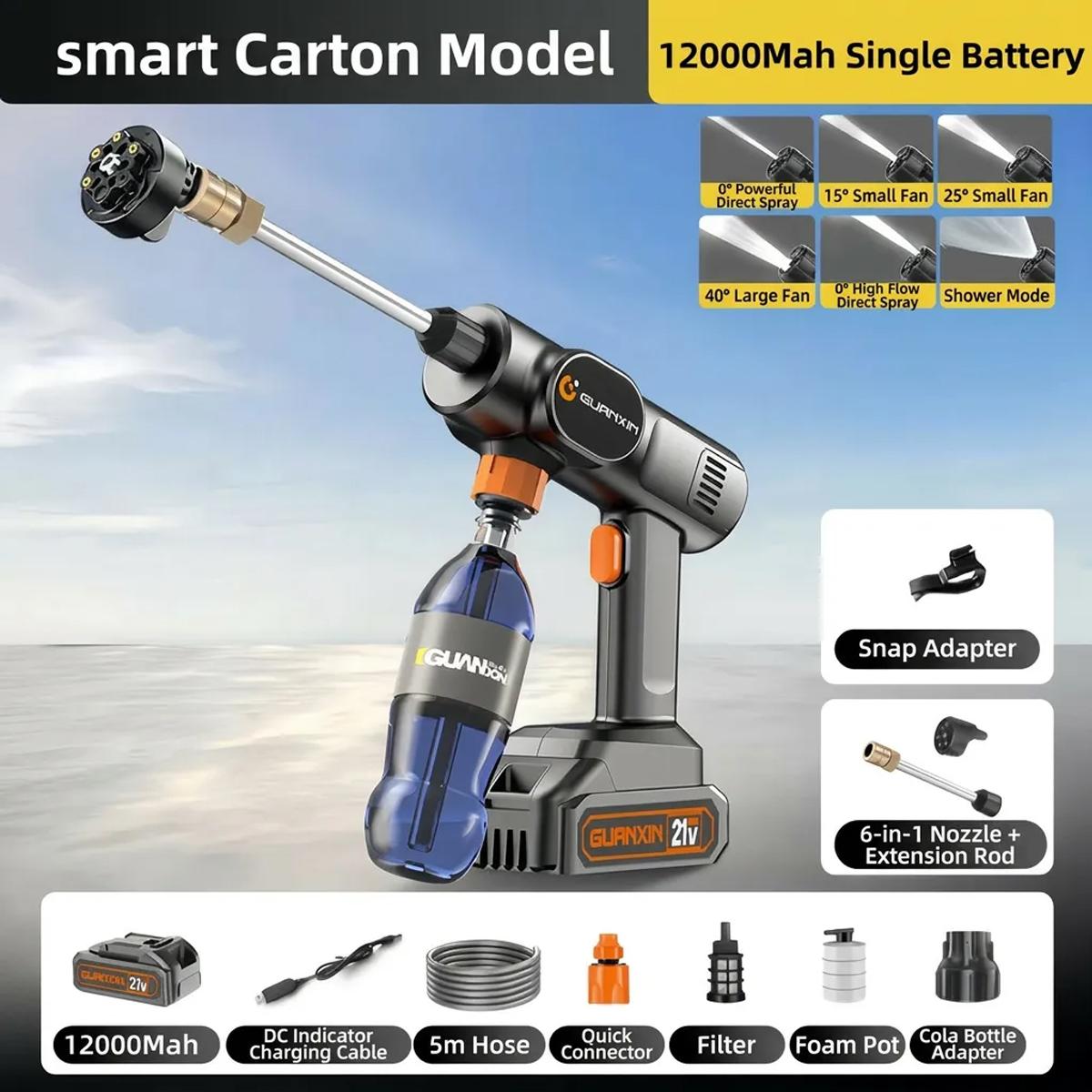 Wireless High-Pressure Car Wash Water Gun Portable Lithium Battery Home Use US Standard High-Pressure Car Wash Water Gun Car Washing Machine