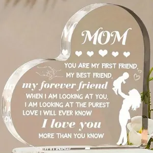 Mom You Are My First Friend Best Friend Forever Friend Heart Acrylic Plaque | Perfect for Mother'S Day, Birthday Contemporary Style, Bedroom Use, Tabletop Mounting