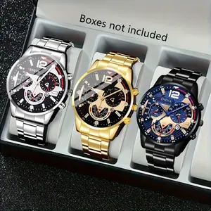 Men's Quartz Watch Set Suitable For Giving As A Gift To Men Daily Pairing With Back To School Season Gifts
