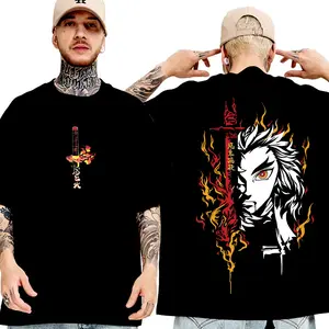 Rengoku DM Ver8 Shirt, Demon Slayer Character Tee, Anime Color Sweatshirt, Unisex 2024 Hoodie Menswear Top Cotton Breathable