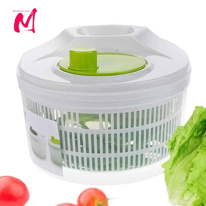 Salad Spinner Drain Basket, 1 Count Fruit & Vegetable Washer Bowl with Lid, Veggie Drainer Basket, Kitchen Utensils for Daily Use