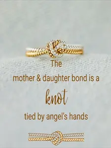 1 PCS Simple and stylish rope knot design two-tone ring for women, engagement party wedding gift, anniversary or Mother's Day present for your loved one