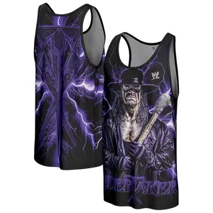 WWE The Undertaker 3D Tank Top Black Purple Lightning Gothic Deadman All Over Print Unisex Streetwear Casual Sport Fan Gift Men Women All Season