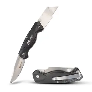 Mtech USA 2-in-1 Folding Knife/Utility Knife, Quick-Change Box Cutter with Belt Clip and Liner Lock - Gifts for Dad