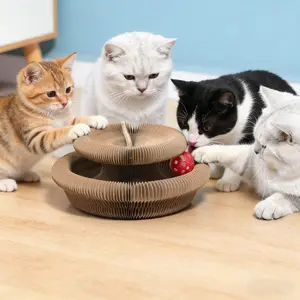 【Already have 10K favorites】Deformable Magic Cat Scratch Board  Indoor and outdoor interactive play toys for cats and dogs foldable Cat Scratcher with Bell, Durable Cat Scratching Toy Funny cat scratching toys Pet supplies Save money kitty kurlz cat toy