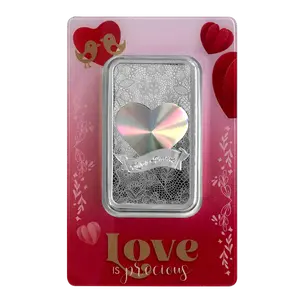 2024 Pamp Love is Precious Heart Holographic 50 Gram Silver Bar Limited Edition in Assay
