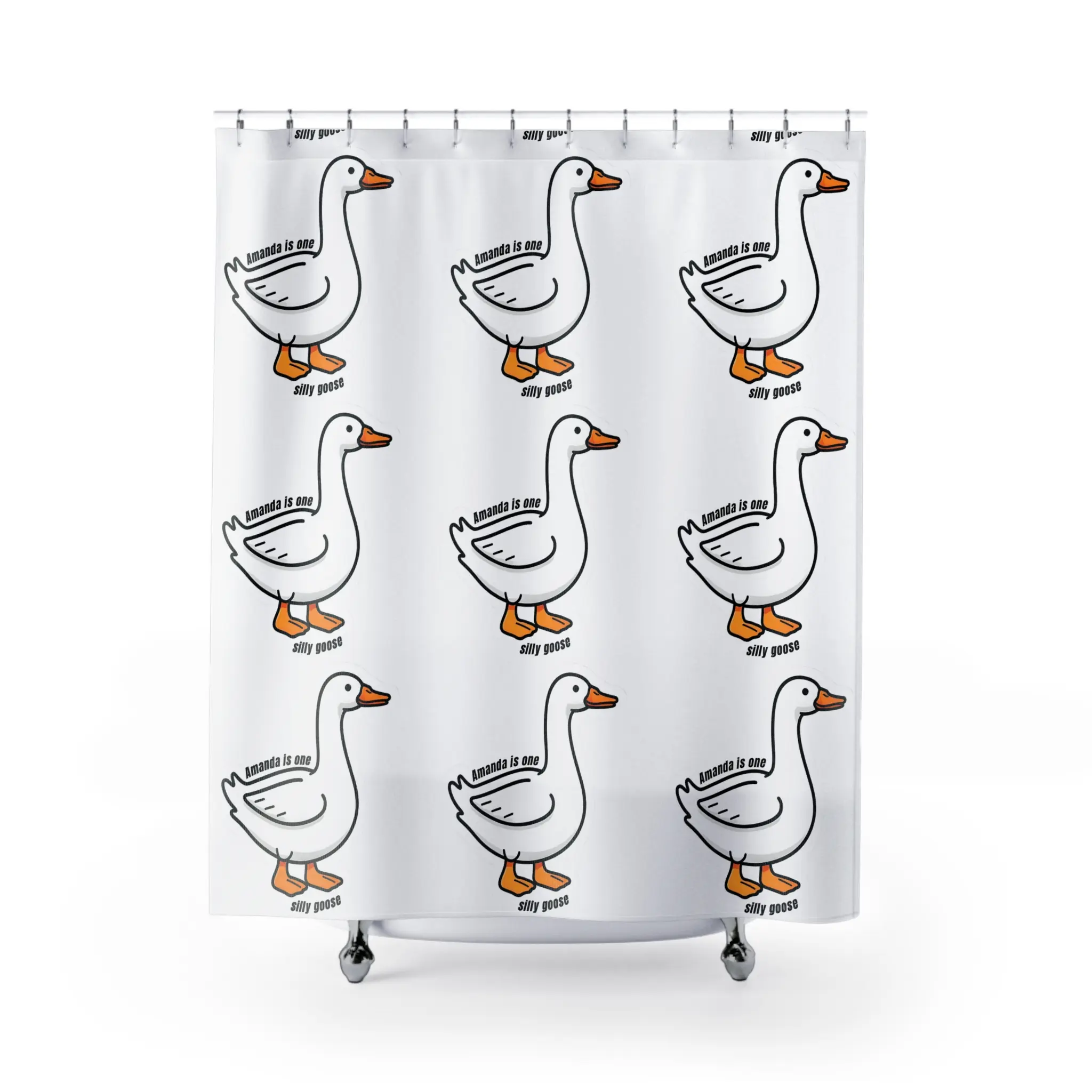 Silly Goose, Custom Shower Curtain - Fun & Playful Kids Shower Curtain, Personalized Bathroom Decor, Perfect Gift for Children