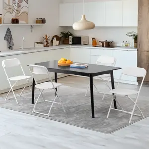 10 Pack White Plastic Folding Chair, Indoor Outdoor Portable Stackable Commercial Seat with Steel Frame 350lb. Capacity for Events Office Wedding Party Picnic Kitchen Dining Folding Plastic Chair with 500-Pound Capacity, White, 10-Pack