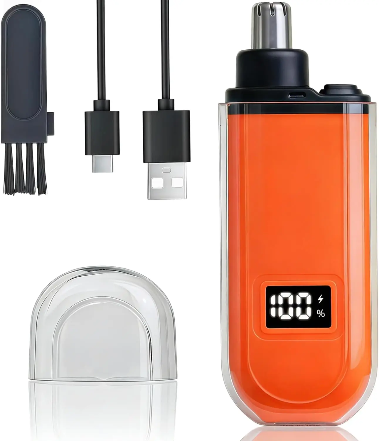 Cordless Nose Hair Trimmer with Digital Display, USB Rechargeable Electric Groomer for a Painless Trim, Waterproof Anti-Snag Blade for Men and Women, Rechargeable Cordless Trimmers, Wireless Trimmer