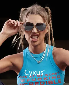 Cyxus Aviator Metal Frame Polarized Sunglasses for Unisex Polarized Lenses Classic Mirrored TAC Lens Anti-UV Protection Cyxus 1489