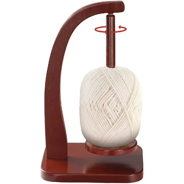 Wooden Yarn Holder Spinner for Crocheting & Knitting, Magnetic Rotating Yarn Spinner, Yarn Holder Stand with Anti-Slip Pads, Yarn Storage Organizer, Crochet Accessories, Knitting Accessories, Yarn Holder Gift