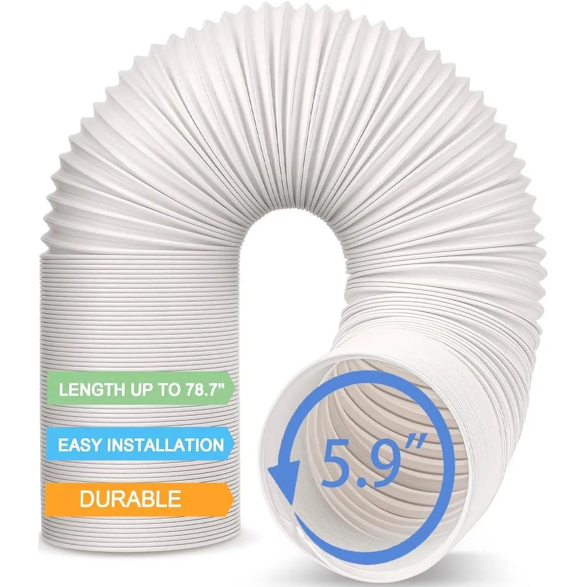Air Conditioner Vent Hose  Portable Exhaust Duct with 5.9'' (6'') Diameter Counterclockwise Rotation Length up to 78 Inches Universal Replacement AC Hosesgiftgiftgift