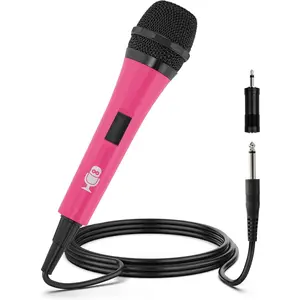 Wired Microphone For Karaoke, (Pink)-Unidirectional Dynamic Vocal Microphone-Plug-In Microphone For Karaoke Machine,AMP,Speaker-Mic For Singing, Public Speaking, & Parties