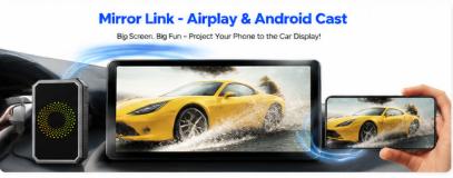 3-in-1 Wireless Car Adapter StreamNetflix/YouTube/TikTok/Google Play,Fits Factory Wired CarPlayVehicles