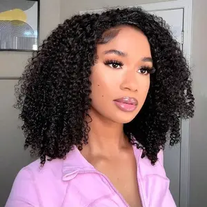 [Live Only]Tuneful Half Wig Human Hair Wigs Upgrade 3 IN 1 Half Wig With Drawstring Seamless Clip Ins Flip Over Kinky Curly Human Hair No Glue No Lace For Women