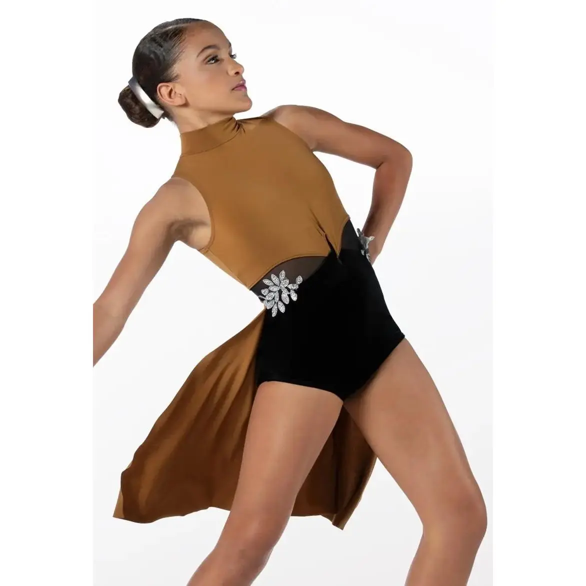 Pre-Owned Costume Weissman  14719 Small Adult Copper Appliques Lyrical  Glitter