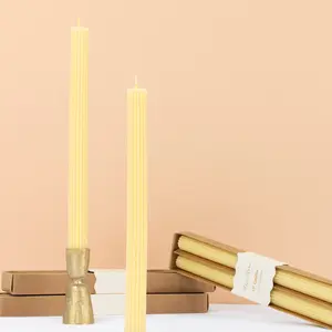 Lemon Sherbet Yellow Table Candles (x 2)