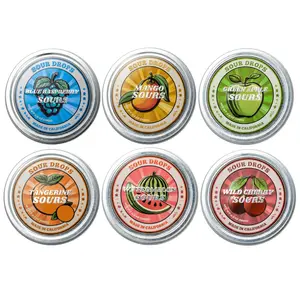 Sour Drops Dye-Free Sour Hard Candy 6 Tin Variety Pack