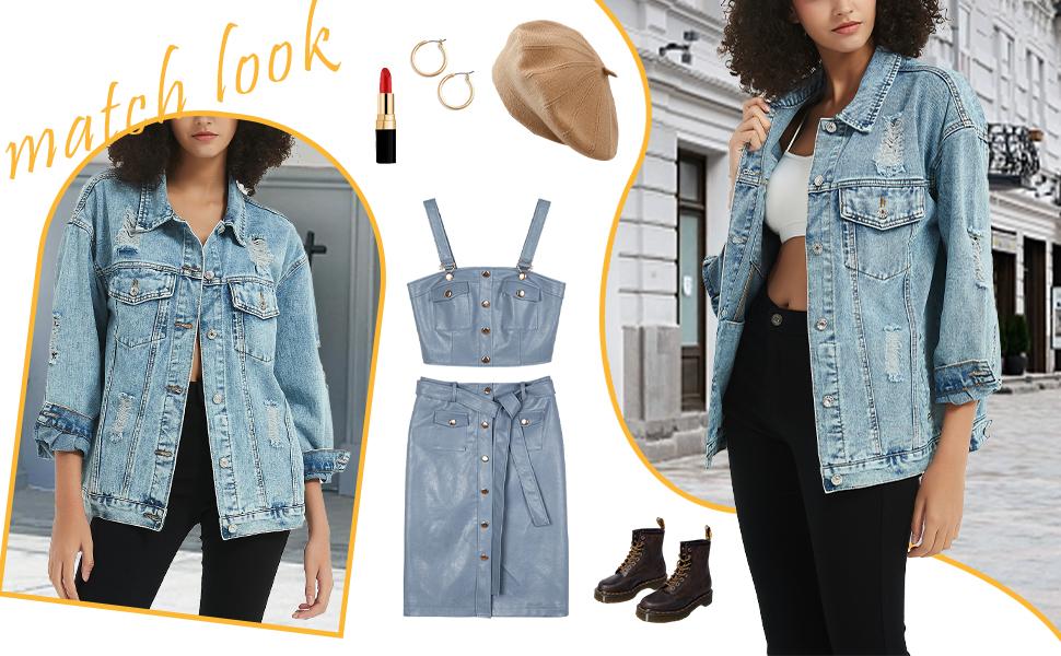 Women's Vintage Distressed Denim Jacket