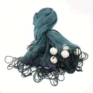 Ultra-Durable 65ft Fishing Net - Clear, High-Density Mesh with Float for Minnows & Shiners, Green PE Material