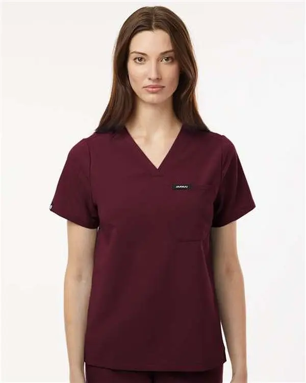 Jaanuu W10001 Women's Rhena Essential 1-Pocket Scrub V-Neck Top