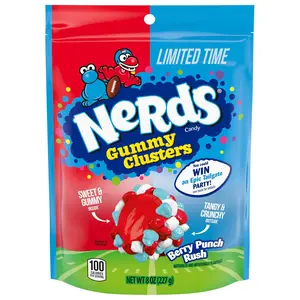 (A)NERDS Gummy Clusters Candy, Berry Punch Rush, Crunchy and Gummy, Game Day Candy, Football Party Supplies, 8 oz