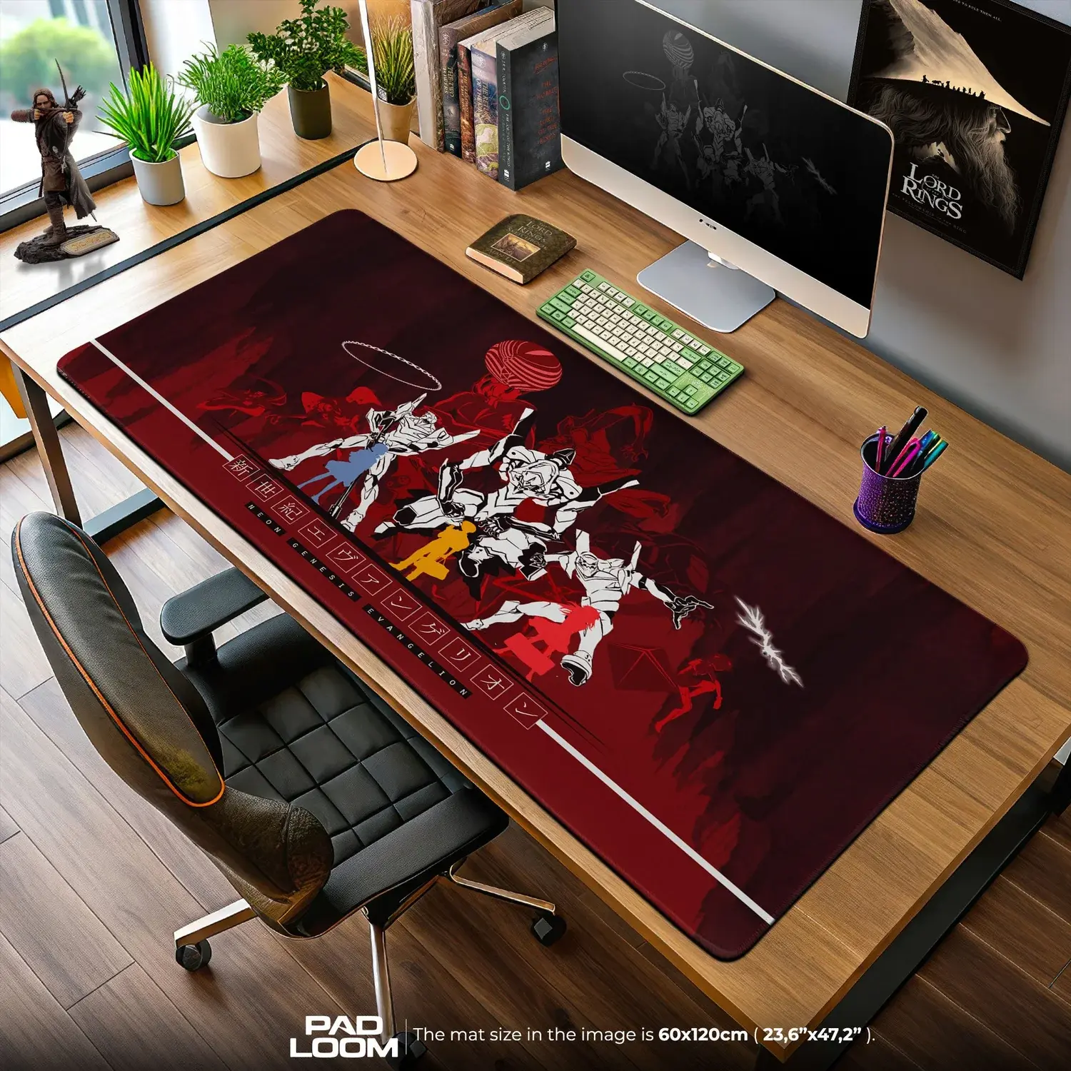 Evangelion Mecha Lineup Mouse Pad, Anime Gaming Desk Mat
