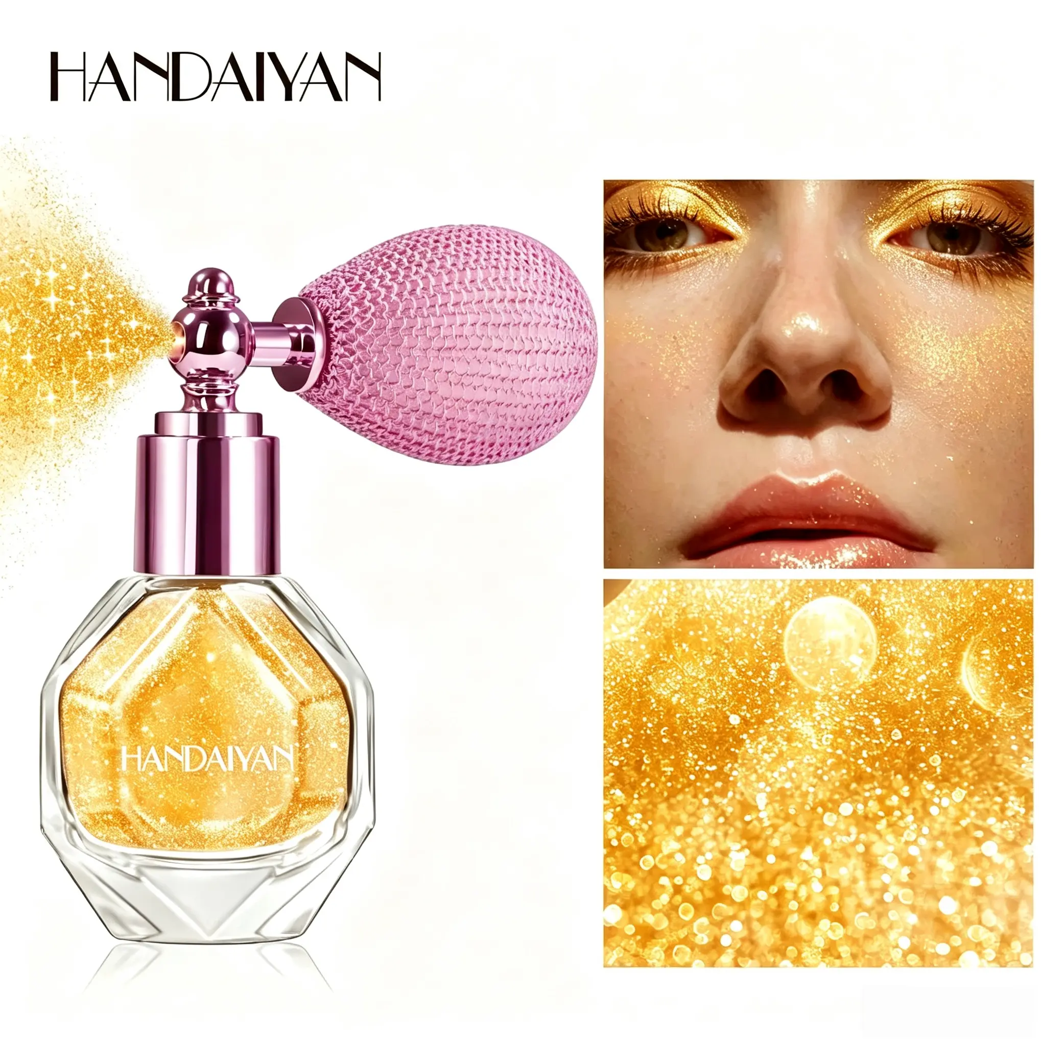 Handaiyan Highlighter Spray Bottle, BodyGlitter Mist, High-Shine Airbag Sprayer, GlowSeeker Highlighter, Glowy Highlighter, RadiantMakeup Enhancer, Beauty Essential, Radiance