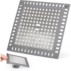 Shower Drain Hair Catcher, 4.72" Shower Drain Cover, -in- Universal Sink & Shower Drain Strainer, Easy Installation, Stainless Steel and  Bathroom Accessories for Tub, Bathtub (Square)